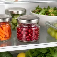 UNiTWIST Rundglas 33ml Silberdeckel luftdicht für Beerenfrüchte und Snacks im Kühlschrank