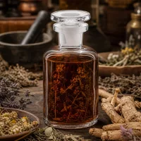 Kompakte Glasflasche 50ml mit Enghals und Glasstopfen Rundschulter für Pflanzenauszüge