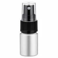 Portable 10ml Zerstäuberflasche aus Alu mit schwarzem Pumpsprüher