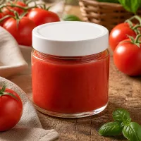 Wiederverwendbares 135ml Rundglas mit weißem Deckel für Tomatensugo und Dips