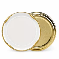 UNiTWIST TO66 gold Deckel mit weißem Dichtungsring BioSeal für Heißabfüllung unitemp