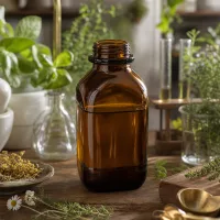 Klassische 1000ml Chemikalienflasche im Vintage-Design für traditionelle Laborausstattung