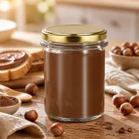 Kleines Glasgefäß 214ml mit BasicSeal Golddeckel UNiTWIST ideal für selbstgemachte Nusscreme