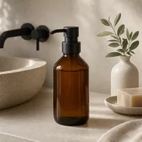 Elegante 100ml Medizinflasche aus braunem Glas für Badezimmer Aufbewahrung ohne Verschluss