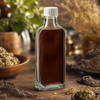 Flachmann Glasflasche 100ml klar ideal für Kräuteröle Tinkturen und Naturheilmittel