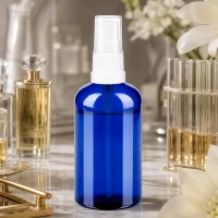 Robuste 100ml Glasflasche mit Sprühmechanismus in dekorativer blauer Ausführung für Haushalt