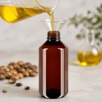 Braune 750ml PET Abfüllflasche mit UV-Schutz für naturbasierte Kosmetik und Ölanwendungen