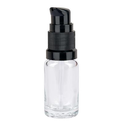 10ml ClearLine Flasche mit schwarzer STD Pumpe für Serum Öl und Pflegeprodukte