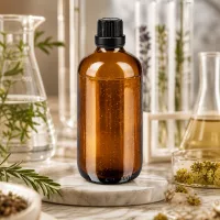 100ml Flakon aus braunem Apothekerglas mit schwarzem Schraubverschluss für pflanzliche Extrakte