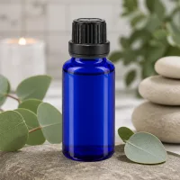 Hochwertige blaue 20ml Glasflasche mit Sicherheitsverschluss für Kosmetik und Essenzen
