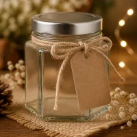 UNiTWIST 47ml Hexaglas festlich dekoriert Juteschleife Lichterkette Boho Geschenkidee Miniglas