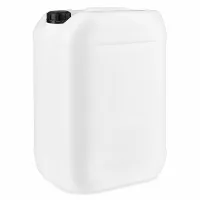 25 Liter HDPE Kanister natur-weiß mit auslaufsicherem Schraubverschluss