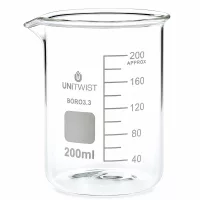 UNiTWIST 200ml Becherglas Borosilikat niedriger Form für Labor und Schule geeignet