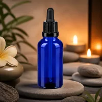 Stilvolle blaue Pipettenflasche 30ml OV BlueLine für hochwertige Beauty- und Wellness-Produkte