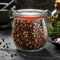 Pfeffermischung in WECK Mini Tulpenglas 220ml Vorratshaltung Küchenzubehör mit Rosmarin und Salz