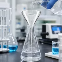 Glatter Glastrichter 45mm leicht zu reinigen ideal für Kosmetikherstellung und Parfümöle
