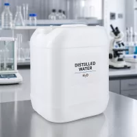 20 Liter Laborkanister ohne Verschluss mit H2O Kennzeichnung und griffigem Tragegriff