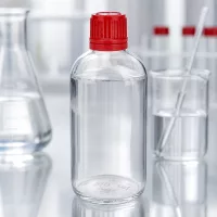 Schlanke 100ml ClearLine Flasche UT18 mit rotem Tamper-Evidence-Verschluss 11mm