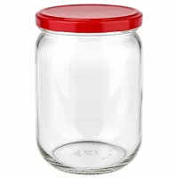 Großes Schraubglas 555ml mit rotem Deckel UniTwist BasicSeal für Küche und Vorratskammer