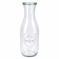 WECK Saftflasche 1062ml aus Glas mit Deckel RR60 transparente Glasflasche zum Einmachen von Säften