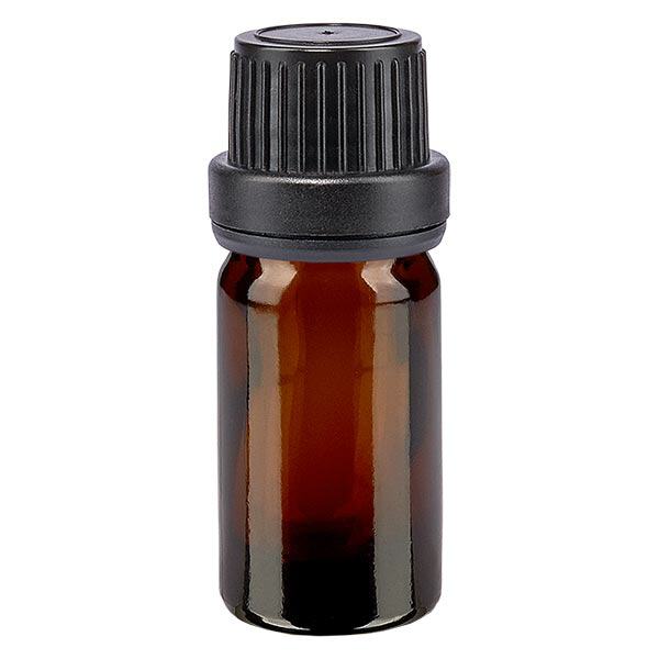 Apothekenflasche braun 5ml Schraubverschluss schwarz Dichteinlage Originalitä...