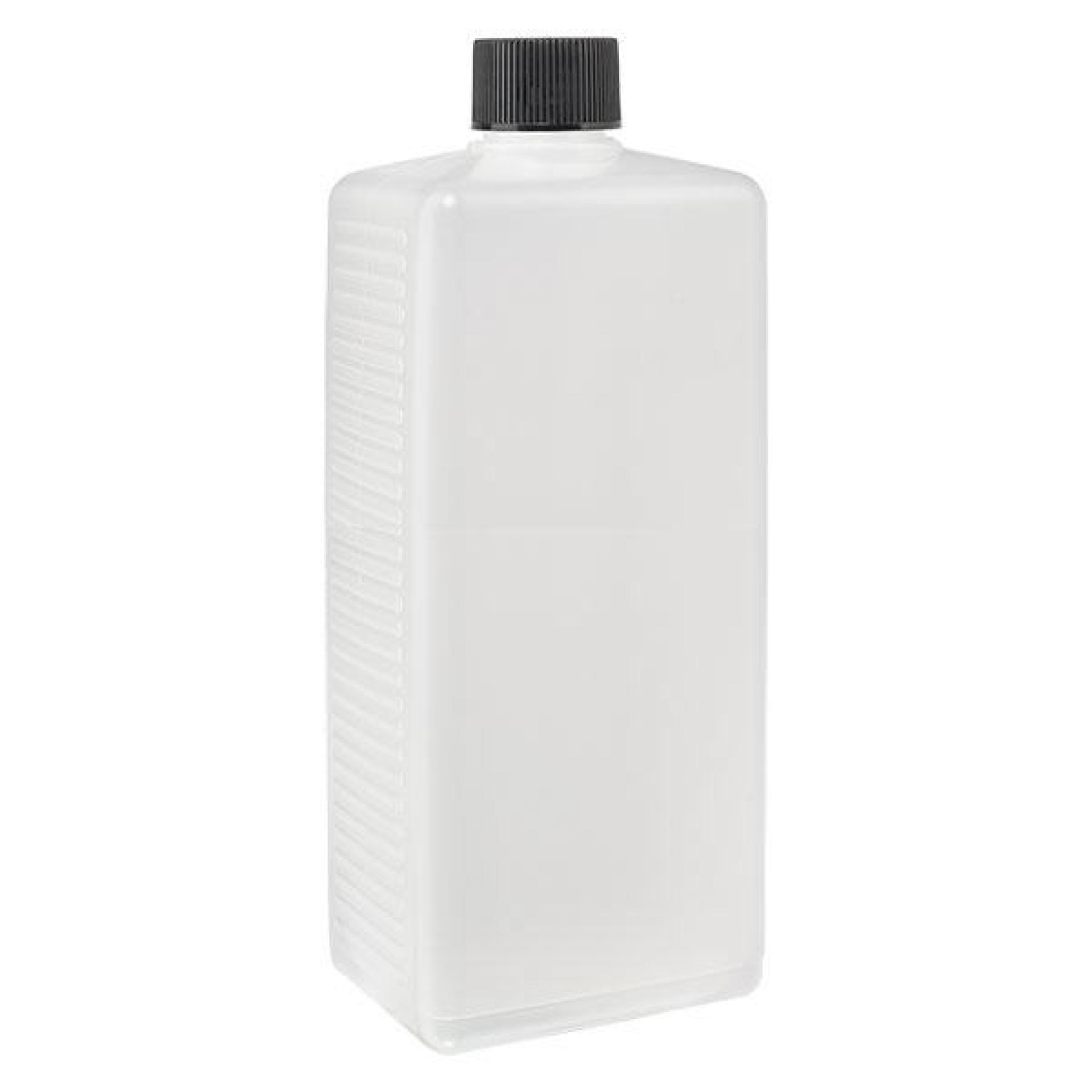 1000ml Eckige Flasche PE natur, mit Verschluss