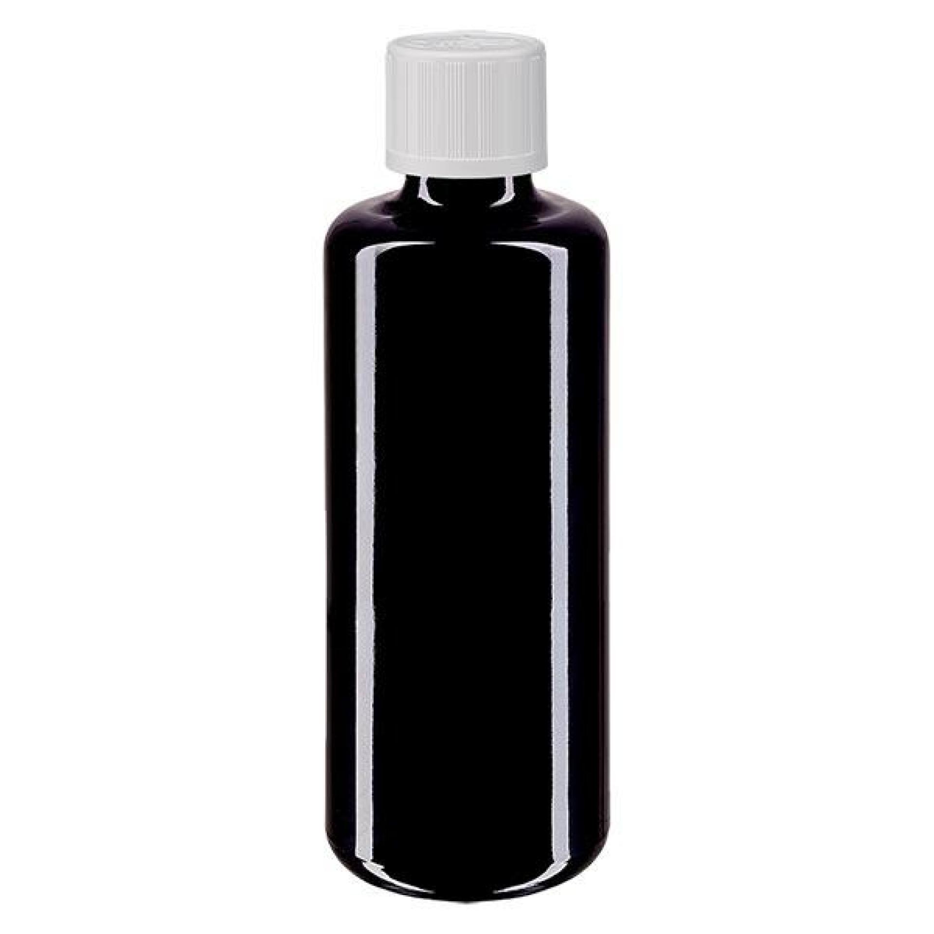 Apothekenflasche violett 50ml Tropfverschluss weiß Kindersicherung Standard