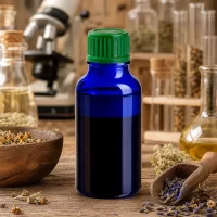 20ml Mehrzweckflasche BlueLine UT18/20 mit auslaufsicherem 11mm Verschluss grün für Labor und Kosmetik