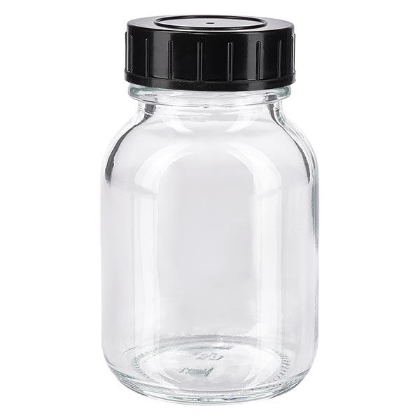 50ml Weithalsflasche Klarglas mit Schraubdeckel