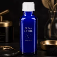 Hochwertige blaue 30ml Glasverpackung mit weißem 11mm Verschluss für Kosmetikprodukte