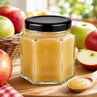 Kleines Vorratsglas 47ml sechseckig schwarzer Deckel für Aufstriche UNiTWIST 48er Set
