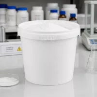 Professioneller Vorratsbehälter 1 Liter PP weiß mit Deckel für Pulver in Laborqualität