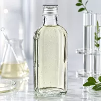 Kompakte Meplat Klarglasflasche 100ml mit silbernem PP22 Verschluss für Pharmazie