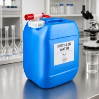 Rechteckiger Kunststoffkanister 10 Liter in Blau mit integriertem Auslaufventil