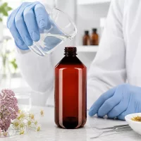 Robuste 750ml Vorratsflasche aus PET Material mit Originalverschluss fuer Naturprodukte