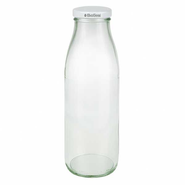 500ml Glasflasche + BioSeal Deckel weiß UNiTWIST