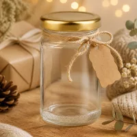 UNiTWIST Rundglas 110ml goldener Deckel mit Juteband romantische Lichter-Bokeh-Hintergrund