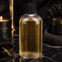 Wiederverschließbare 100ml Tropfflasche Klarglas schwarzer Originalitätsverschluss Marmoroptik UT18