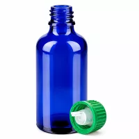 Professionelle 50ml Tropfflasche BlueLine Serie mit UV-Schutz durch blaues Glas