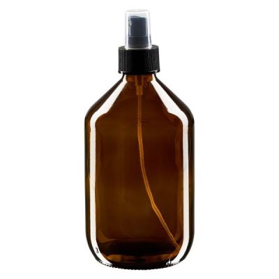 500ml Medizinflasche braun, Pumpzerstäuber schwarz ApoGlas