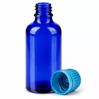 50ml Präzisionsflasche aus blauem Glas mit 11mm Öffnung für exakte Dosierung