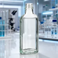Hochwertige Borosilikatglasflasche 100 ml Meplatform klar mit DIN22 Gewinde ohne Verschluss