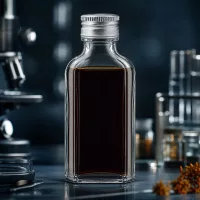 50ml Klarglas Meplat Flasche mit Schraubdeckel PP22 Aluminium silber für Extrakte und Tinkturen