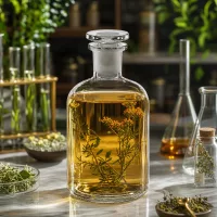Dekorative Laborflasche 250ml klar Enghals Glasstopfen für Kräuteransätze geeignet