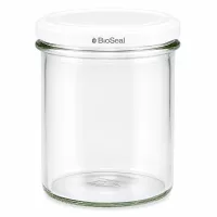UNiTWIST Sturz350 Einmachglas mit weißem TO82 BioSeal Deckel transparent Glaskonserve Vorratsglas