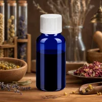 Medizinische 20ml Flasche in Kobaltblau mit hygienischem Verschluss für sterile Lagerung