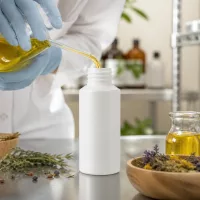 Weiße lichtundurchlässige HDPE Apothekenflasche 30ml für Naturextrakte und Kräuteröle im Einsatz