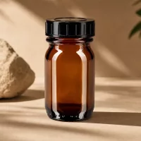 30ml Braunglasflasche mit Weithalsoeffnung und sicherem Schraubverschluss fuer Reisen