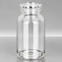 Kleine Glasflasche 10ml für Injektionszwecke mit optisch klarer Wandung und präzisem Rollrand