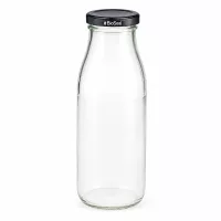 500ml Glasflasche mit schwarzem BioSeal Deckel leer und transparent für Getränke und Aufbewahrung
